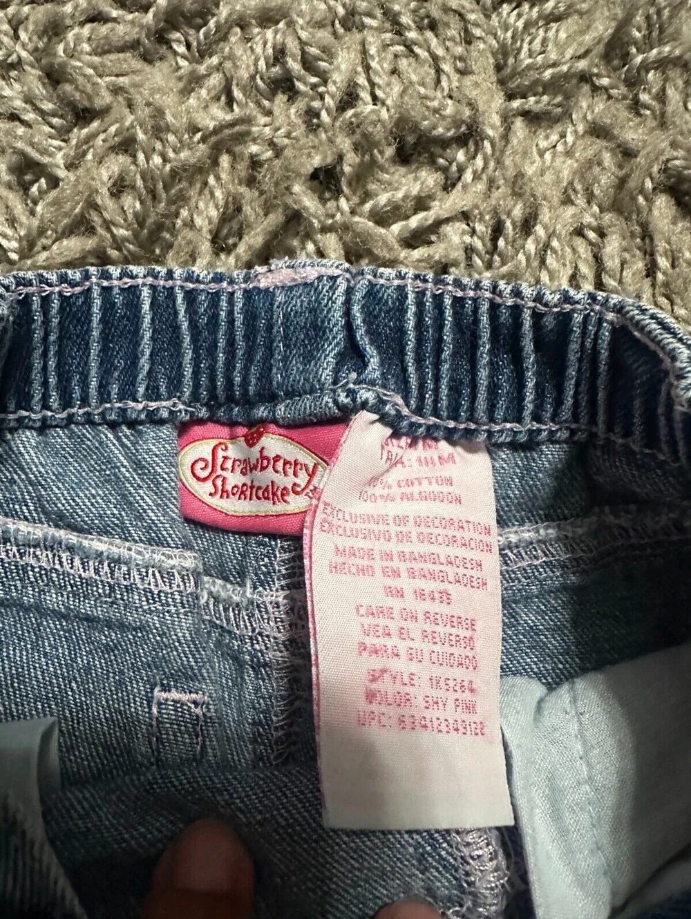 Vintage y2K 2005 Strawberry Shortcake Denim Baby Jeans Size 18M